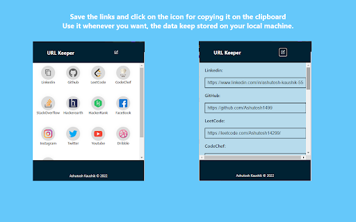 URL Keeper :: Keep track of all the neccessary URL's and make available whenever required