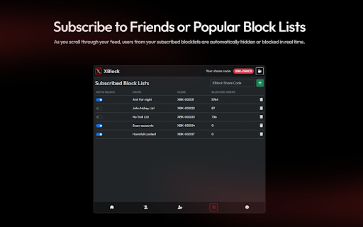 XBlock :: Block, hide, and control what you see on X with shared blocklists and real-time protection.