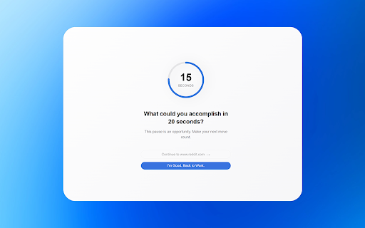 The 20s Rule :: Create a brief pause between an impulse and an action, helping you build better browsing habits.