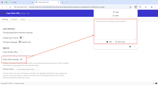 Copy Paste URLs :: Copy opened tabs URLs to clipboard or paste URLs from clipboard to create multiple tabs at once
