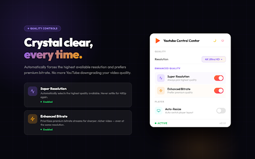 Youtube Control Center :: A powerful extension to control and enhance YouTube