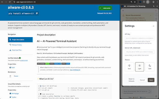 Aii - AI Assistant for Browsing :: AI chat assistant with page context awareness - developed by aiiware.com