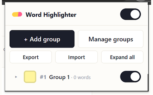 Word Highlighter :: Auto-highlight your own preset words and phrases across every webpage, grouped with custom foreground/background colors.