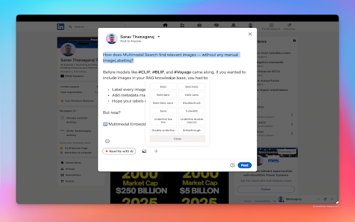 LinkedFormat :: Format your LinkedIn posts with various text styles