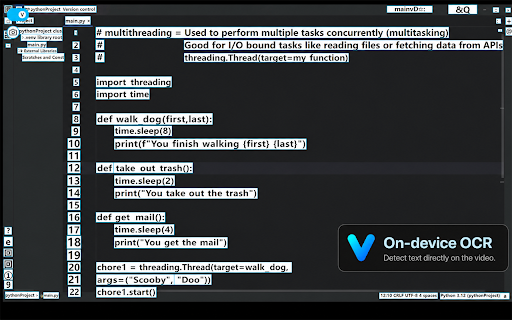 VidText: Copy Text from Video :: VidText: Pause videos to instantly copy text from the screen. 100% local processing. Frames stay on device. Free to use.