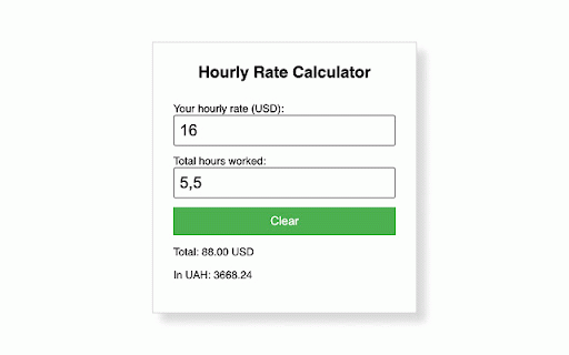 Hourly Rate Calculator :: Calculate total payment from hours worked and your hourly rate.