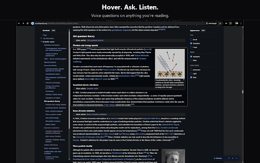 Tracy - Reading Companion :: Ask anything in natural language. Tracy sees what's on your screen and answers. Hands-free, works with web pages and PDFs.