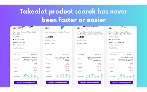 Revenuealot - Takealot Research Extension :: Powerful product research and keyword analysis tools for Takealot sellers