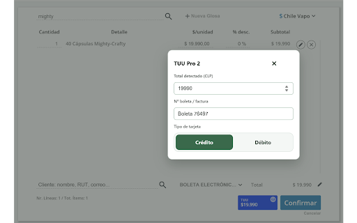 Bsale ↔ TUU Pro 2 :: Cobra en TUU Pro 2 desde Bsale. Código por sucursal; vendedores habilitados desde Admin.