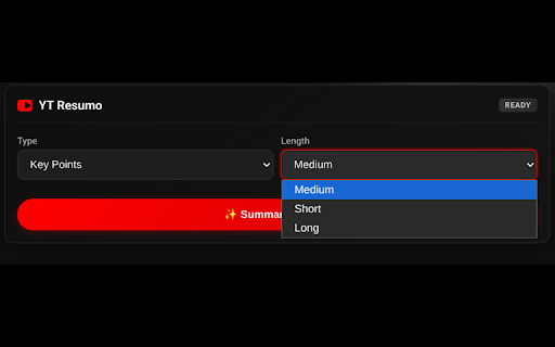 YouTube Video Summarizer - YT Resumo :: Instantly summarize any YouTube video with AI. Key points, timestamps & TL;DR from transcripts. Runs 100% locally & private.