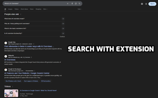 AI Overview Remover :: Automatically removes Google's AI Overview section from search results.