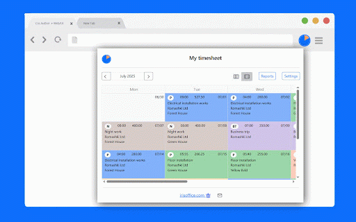 Timesheet app - work hours calculator :: Track your working day by job types, projects and customers (employers).