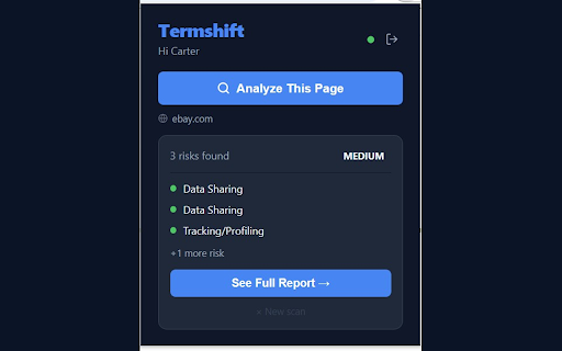 Termshift – ToS Analyzer :: Highlights risky Terms-of-Service clauses directly on web pages.