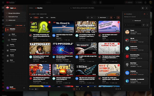 SubDeck: YouTube Subscription Manager :: Organize YouTube subscriptions into folders and browse their uploads in a custom feed or multi-column deck.