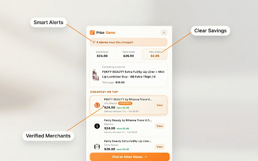 PriceGame — Price Comparison :: Instantly find the cheapest price across Amazon, Walmart, Target, Best Buy and more with a floating smart basket.