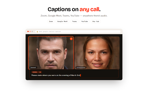 UniCaption - Live Subtitles & Translation :: Real-time subtitles & translation for any website — Zoom, Meet, YouTube, Teams. AI speech recognition with speaker detection.