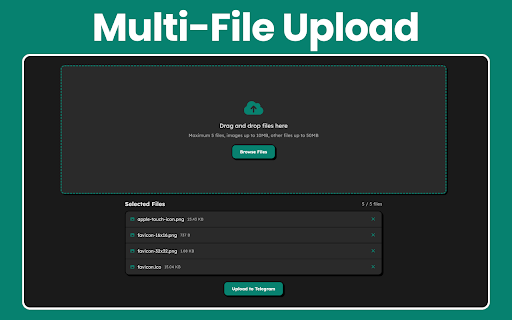 TeleSend - Instant Telegram file uploads :: Connect your Telegram account and upload files instantly with right-click context menu.