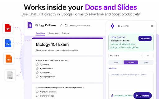 FormGPT AI Google Form Builder :: Create Google Forms Faster with AI for Quizzes, MCQ, Assessments, Surveys, Questionnaires and Feedback Forms