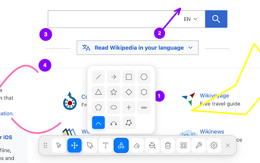 PagePen :: Draw, highlight, annotate and screenshot any webpage with freehand pen, shapes, text, notes and a color picker.