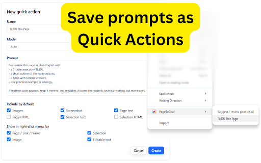 PageToChat: ChatGPT, Claude, Gemini for pages, Gmail & Twitter threads :: Unlimited use of your own ChatGPT, Claude and Gemini accounts directly from any page.