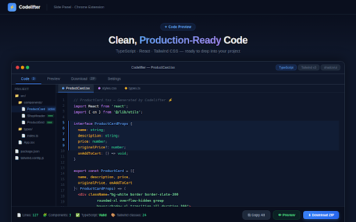 Codelifter — DOM to React + Tailwind CSS :: Convert any web page to React/Vue/Svelte + Tailwind in one click. 30 free conversions/month. Pro plan launching soon.