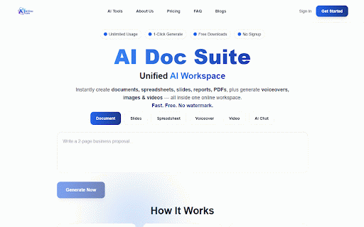 AI Doc Suite :: Quick access to AI Doc Suite – smart document & media tools.