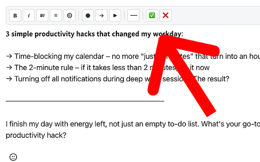 LinkedIn Formatting Tool :: Adds text formatting buttons for LinkedIn posts using Unicode characters
