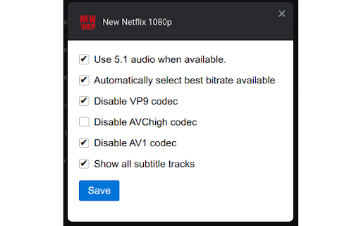 New Netflix 1080p :: Forces 1080p and 5.1 playback for Netflix as well as other QoL improvements.