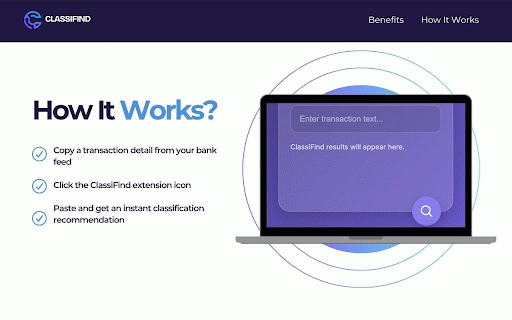 ClassiFind by bookkeepers.com :: Never leave your bookkeeping software again. Instantly categorize confusing charges with one click.