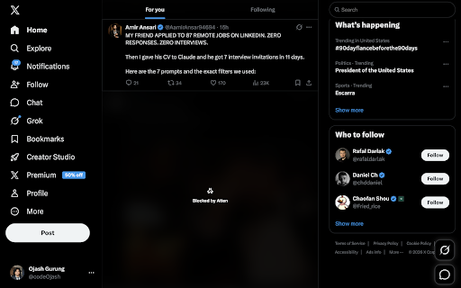 Atten :: AI-powered content filter for focused browsing