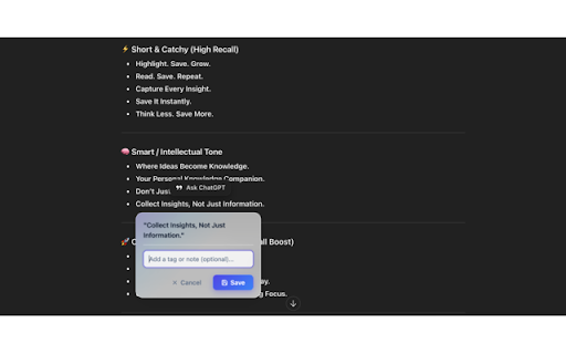 Word Saver :: Quickly save and manage words or notes while browsing.