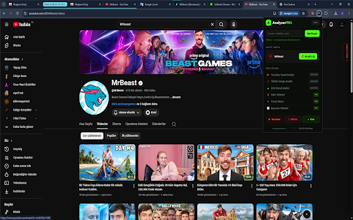 AnalyzerPRO - Channel Analytics for YouTube, TikTok & Kick :: YouTube channel analytics + TikTok & Kick stats: channel score, revenue estimates, engagement rate, fraud detection and more.