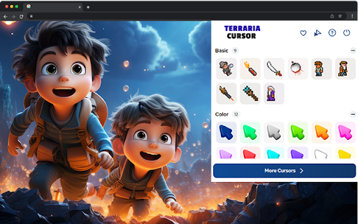 Terraria Cursor - Game Cursor for Chrome :: Dig through sites with Terraria cursors. Perfect for fans of 2D adventure, crafting & pixel sandbox exploration!