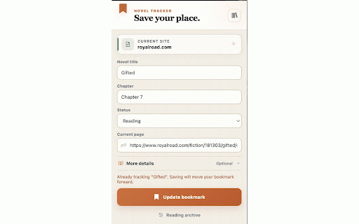 Novel Tracker :: Track where you stopped reading light novels across different websites.