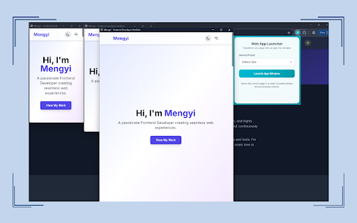 Web App Launcher :: Transform any web page into a dedicated, app-like window with customizable dimensions. Perfect for productivity and testing.