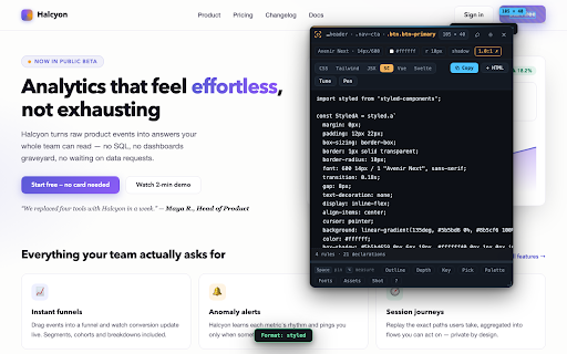 StyleGrab — Inspect & Copy CSS :: Hover any element, copy its CSS as CSS, Tailwind, JSX, styled-components, Vue or Svelte. 100% local. Zero data collection.