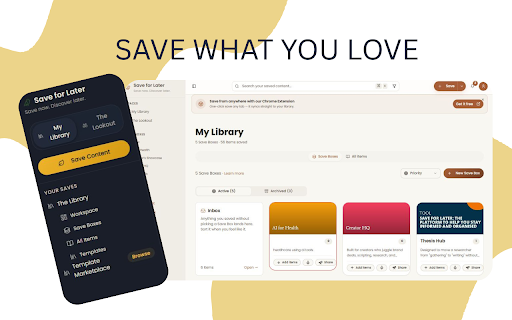 Save for Later :: Quickly save articles, links, and content to your Save for Later account