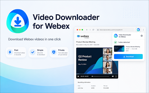 Video Downloader for Webex :: Save MP4 links from Webex recordings you are authorized to access