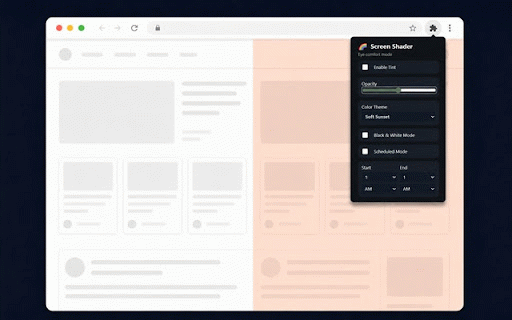 Screen Shader :: Reduce eye strain with customizable screen tinting and blue light filtering.