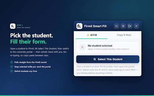 Firmli AI Smart Application Fill :: AI-powered application form autofill for education agencies, universities, and admissions teams.