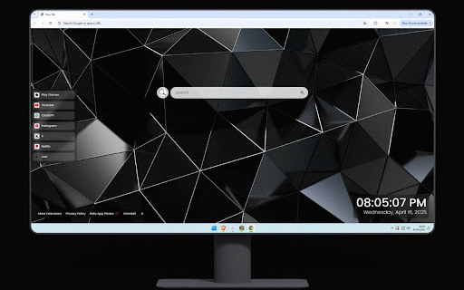 Polygons Live Wallpaper :: Sleek black triangular polygons create multifaceted surface with subtle light reflections.