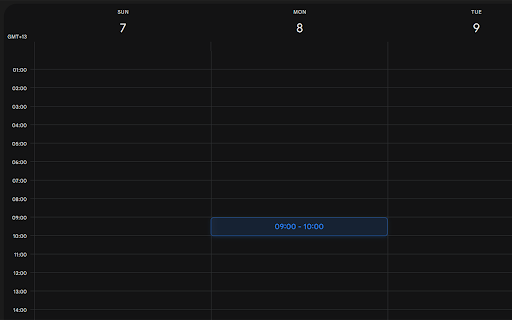 GCal Time Peek :: Shows time labels when hovering over timeslots in Google Calendar week view