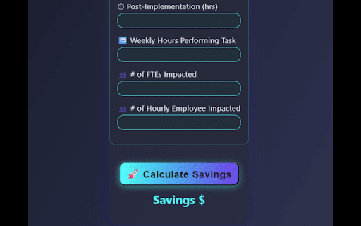 SavingsPulse :: Calculate annual labor cost savings, perfect for Lean/Agile projects.
