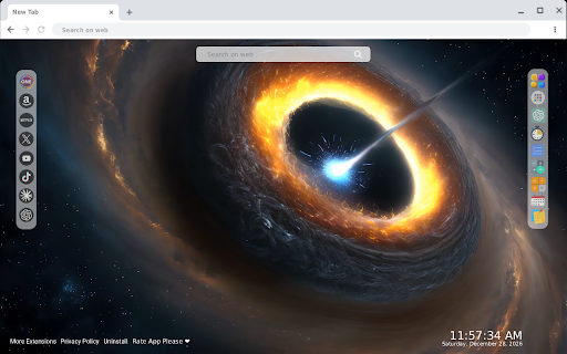 Rotating Black Hole Live Wallpaper :: Transform your new tab with mesmerizing HD rotating black hole live wallpaper, bringing cosmic beauty to your browser experience.