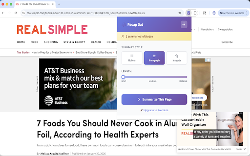 Recap Dat :: Get instant AI-powered summaries of any web page. Save time with smart, customizable insights.