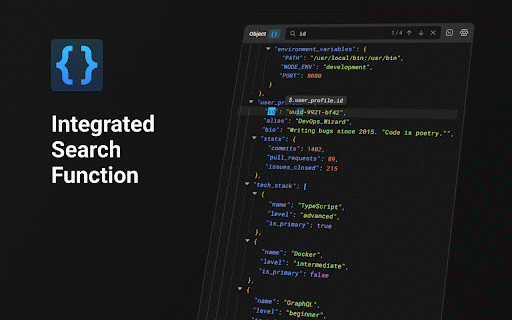 JSON Parse :: JSON Formatter & Viewer with interactive tree view to beautify JSON. Features Side Panel UI, Raw Page Takeover, search, and themes.