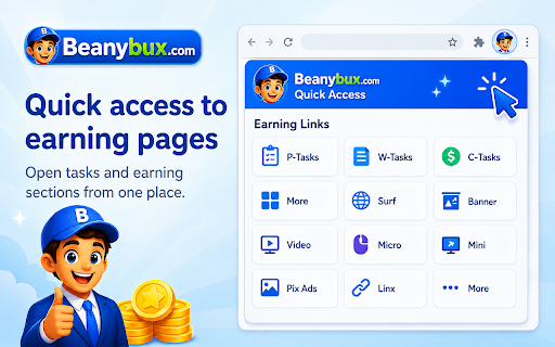 Beanybux.com Quick Access :: Quick toolbar access to useful Beanybux.com pages.
