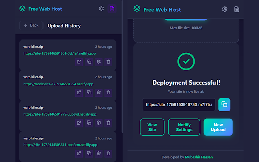 Free Web Host :: Deploy static websites to Netlify for free! Drag & drop ZIP files to get live URLs instantly.