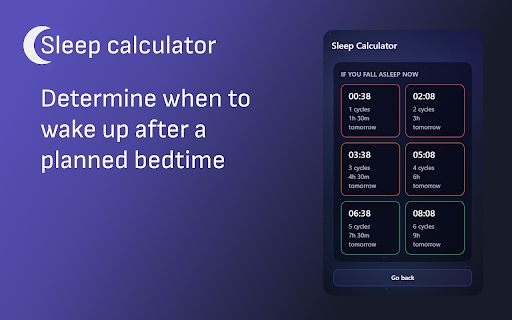 Sleep Calculator :: Plan your sleep cycles with a cozy Chrome popup extension.