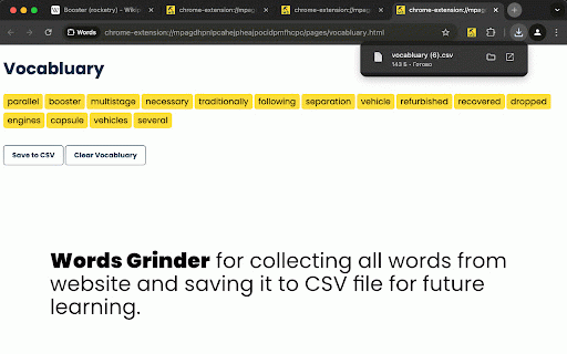 Words Grinder :: Saving selected word to a memory